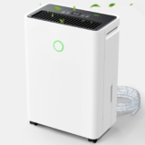 Deshumidificador Eléctrico 12L/Día, Silencioso Deshumificadores de Humedad con Sensor de Humedad Automático, Pantalla Digital, Drenaje Continuo, Temporizador, Ideal para Apartamento, Sótano