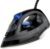 Plancha de vapor Clatronic DB 3703, suela especial de acero inoxidable, depósito de agua (aprox. 150 ml), alimentación por cable mediante articulación giratoria de 360°, negro/azul