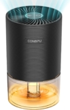 CONOPU Deshumidificador Electrico Bajo Consumo Silencioso, Deshumificadores de Humedad Apagado Automático, Desumificadores para la Humedad Antihumedad, Dehumidifier con 7 Colores Luz Negro