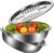 Ungtyb Portable Garlic Grater Salad, Seasoning Choppers, Fruit Washing Bowl with Strainer, Rice Washer Strainer Bowl, Food Strainers, Ergonomic Design, 3 Pieces
