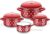 GSW Juego de Utensilios de Cocina esmaltados de 7 Piezas, Color Rojo, Esmalte, 30 cm, 7