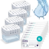 Aquafloow 4x Deshumidificadores + 8x Gránulos en Bolsa de Recarga de 280g, Bolsas de Recarga para Deshumidificadores, Paquetes de Recarga | Previene el moho y los olores desagradables.