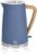 Swan Nordic Hervidor de agua eléctrico ultra rápido, inalámbrico sin cable, diseño moderno, 1,7 l, 2200 W, asa efecto madera, apagado automático, azul mate